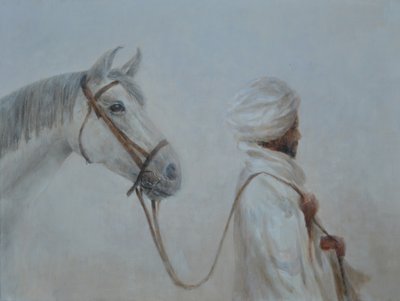 Mann führt Pferd von Lincoln Seligman